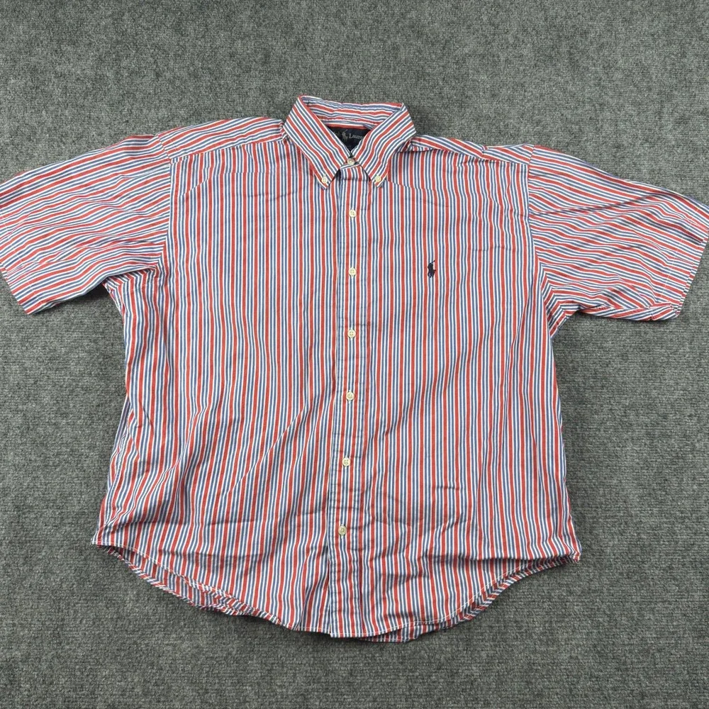 Ralph Lauren Button Down Mens M Multi Stripe Green 2 Pack Blake Cotton Shirt